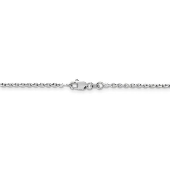 1.65mm 14k White Gold Diamond Cut Solid Cable Chain Necklace, 26 Inch